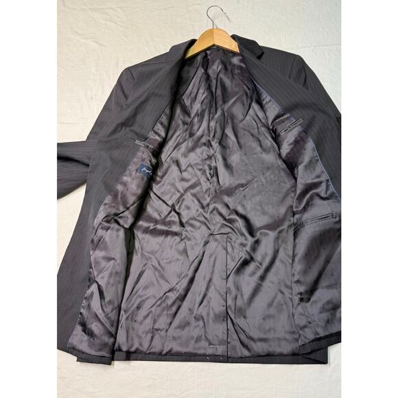 Joseph & Feiss wool suit Dark Charcoal Multi Pinstripe  Mens Size 40 long NWT - Picture 13 of 15